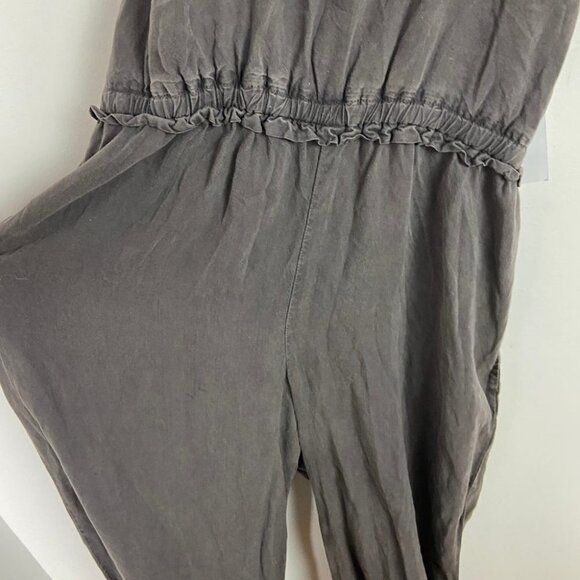 NWT Bella Dahl Smocked Back Halter Jumpsuit Carbon Grey Size XS Wide Leg Tencel - Picture 6 of 15